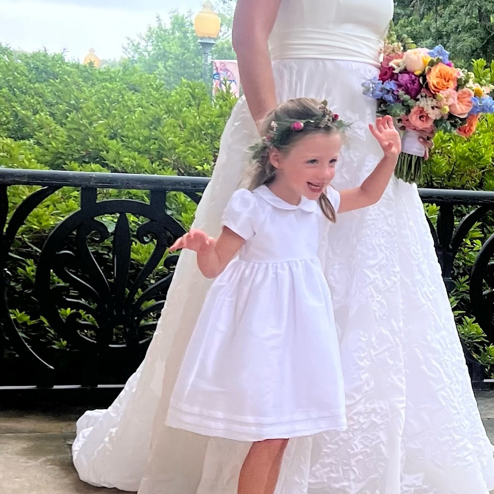 Little English White Formal Dress for Kids